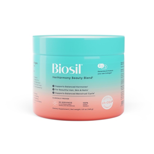 [BRSRABQFCUCRO3DJ] Biosil HerHarmony Beauty Blend - 5.9 oz - Hormone, Fertility & Menstrual Support - Skin, Hair & Nail Health - Patented ch-OSA & Ideal 40:1 Ratio of Myo-Inositol to D-Chiro-Inositol - 30-Day Supply