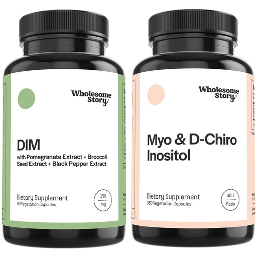 [BRSRMGQRBAPRQFL6] DIM + Myo & D Chiro Inositol | DIM Supplement for Women with Pomegranate + Myo & D-Chiro Inositol Supplement Bundle | Hormone Balance for Women | Cell and Tissue Health | 60 & 90 Servings
