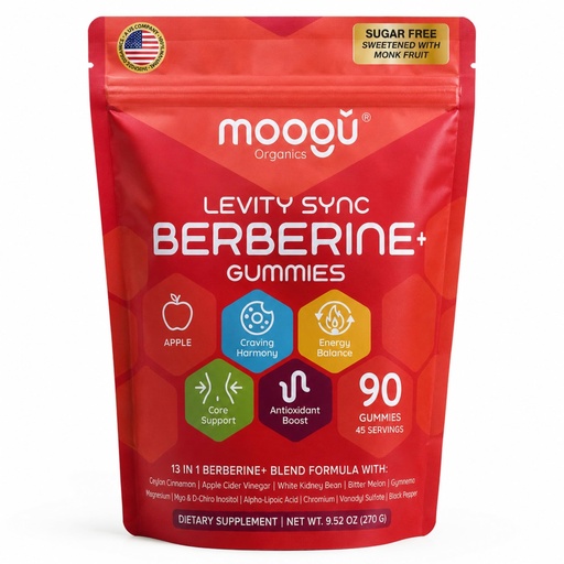 [BRSREELRBV4AG3D6] Moogu 3000mg Berberine (DHB) & Ceylon Cinnamon Advanced Gummies - 45 Days Supply - High Absorption Mega Formula with (40:1) Inositol, ACV, ALA, & 9 Botanical - Sugar-Free Vegan Gummies