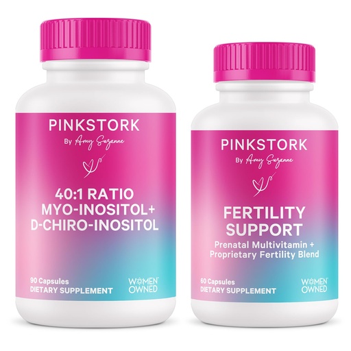 [BRSRECQBOUAQYFLA] Pink Stork Fertility Supplements for Women | Myo-Inositol & D-Chiro Inositol 40:1 Ratio & Fertility Support with Vitex, Ashwagandha & Preconception Vitamins | Ovulation & Hormone Balance