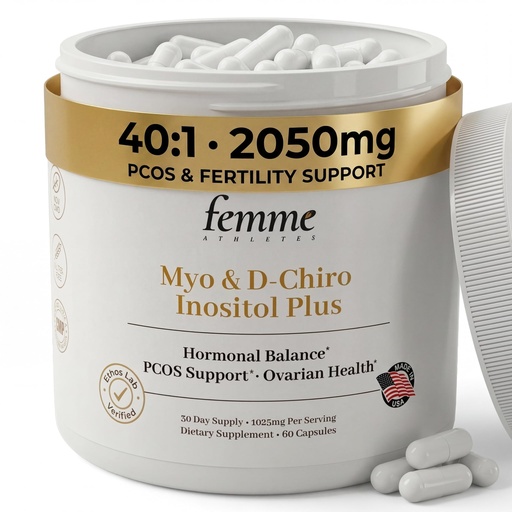 [BRSRG2QFOUJR6HTU] Myo Inositol & D-Chiro Inositol 40:1 Ratio | 2050mg | PCOS Support, Hormonal Balance & Cycle Regularity for Women | Caronositol® | 60 Vegan Capsules | Non-GMO, Made in USA