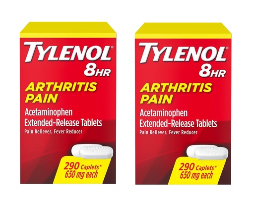[BRSWGYY7CQBBMGTK] Tylenol Arthritis Pain Extended Release Tablets with Acetaminophen for Joint Pain, 290 Caplets (Pack of 2) (Package May Vary)