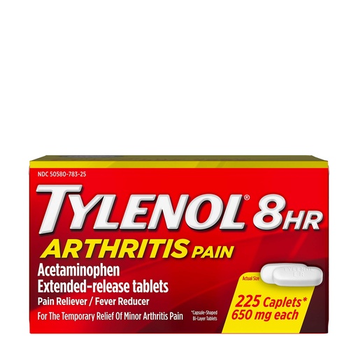 [BRSWGYY2BMNGYALO] Tylenol 8 HR Arthritis Pain Extended Release 650 mg Caplets 225 ea (3 Pack)