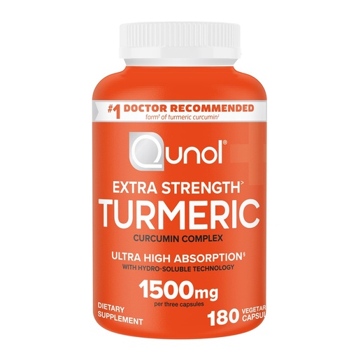 [BRSWYAQHOF6QK3DH] Qunol Turmeric Curcumin Supplement, Turmeric 1500mg With Ultra High Absorption, Joint Support Supplement, Extra Strength Turmeric Capsules, 2 Month Supply, 180 Count (Pack of 1)