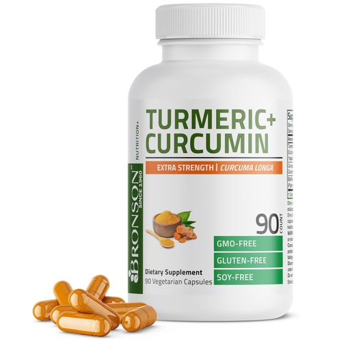 [BRSRMCQTCMFRMELV] Bronson Turmeric Curcumin Extra Strength - Antioxidant, Joint & Digestion Support with BioPerine, Non-GMO, 90 Vegetarian Capsules