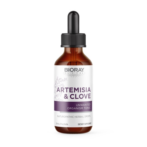 [BRSWIZY4A4NAC33E] BIORAY Clinical Artemisia & Clove - 2 fl oz - Unwanted Organism Removal with Medicinal Mushrooms - Non-GMO, Vegetarian, Gluten Free