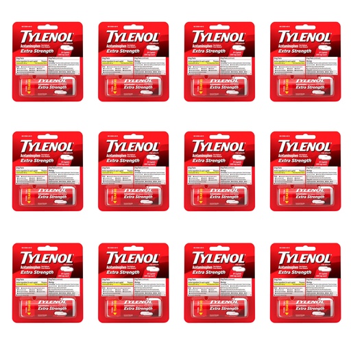 [BRSWIGQYCEFAY2TO] Tylenol Extra Strength Caplets with 500 mg Acetaminophen, Pain Reliever & Fever Reducer, 10 ct (Pack of 12)