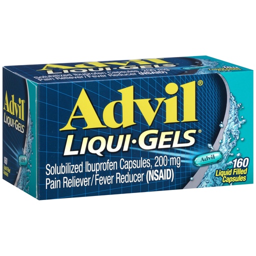 [BRSWIYY7BN7BG3Y7] Advil Liqui-Gels Pain Reliever and Fever Reducer, Pain Medicine for Adults with Ibuprofen 200mg for Headache, Backache, Menstrual Pain and Joint Pain Relief - 160 Liquid Filled Capsules