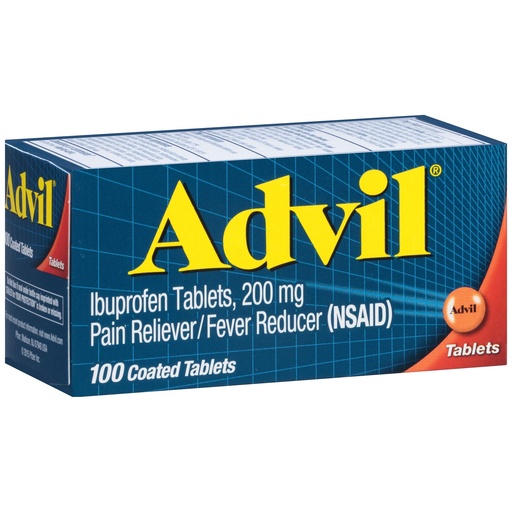 [BRSWIYTZCUCR63LC] Advil Pain Reliever and Fever Reducer, Pain Relief Medicine with Ibuprofen 200mg for Headache, Backache, Menstrual Pain and Joint Pain Relief - 100 Coated Tablets