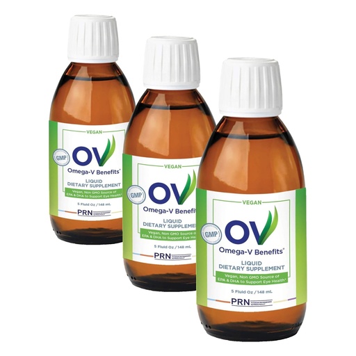 [BRSRGGQZAEMGMAIU] Omega-V Benefits Liquid Omega 3 Supplement - 5 oz, 30-Day Supply - Vegan Supplement with 1000mg EPA & DHA for Eye Health (Pack of 3)