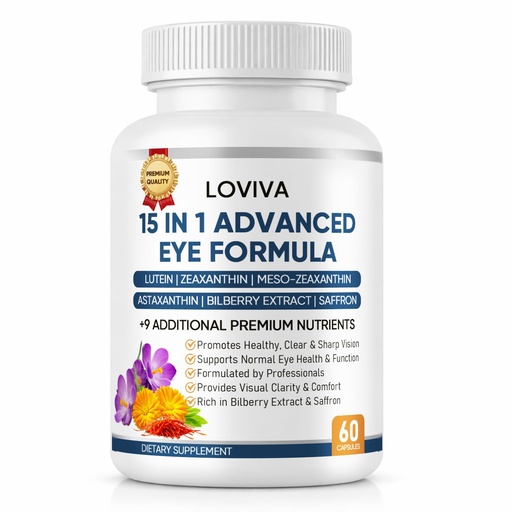 [BRSRGBD5AEMWAEIZ] Neurobella 15-in-1 Advanced Eye Formula - Neurobella Eye Formula with Lutein, Carotenoids & Zeaxanthin, Bilberry Extract and Saffron, 60 Capsules