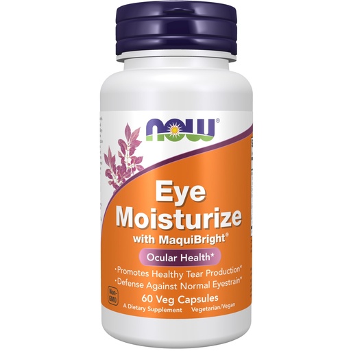 [BRSRMYIDC5YBAFIV] Now Supplements, Eye Moisturize with MaquiBright®, Ocular Health*, Promotes Healthy Tear Production*, Defense Against Normal Eyestrain*, 60 Veg Capsules