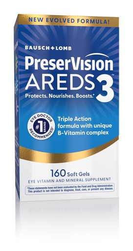 [BRSRGYL7PMFGGG3K] PreserVision AREDS3 Eye Vitamins, #1 Eye Doctor Recommended Brand, AREDS2 Formula with Additional 8 B-Vitamin Complex, Promotes Healthy Cellular Eye Function*, 3-in-1 Macular Supplement, 160 Softgels
