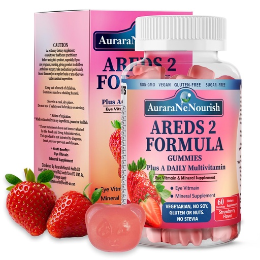 [BRSRGZALO4NQEDTB] Areds 2 + Advanced Formula for MacularHealth, 22-in-1 Eye Vitamin & MineralSupplement w. Zeaxanthin, Zinc &Vitamin C Supports Eye Strain, Pressure,Night Vision, 60 Chewable Gummies