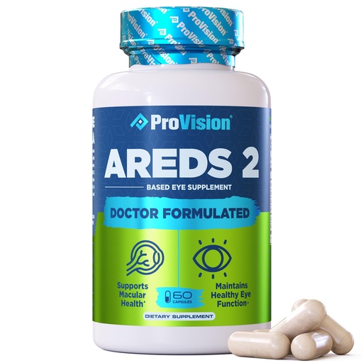 [BRSWKFI2AQPRQALC] Provision AREDS 2 Eye Vitamins - Enhance Vision Supplements - Lutein Zeaxanthin Vision Complex - 60 Eye Supplement Capsules
