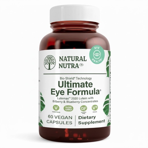 [BRSWKEIHAUCQICTM] Natural Nutra Ultimate Eye Health Supplement - Bilberry & Blueberry Extract Blend for Day and Night Vision Support, Promotes Color Perception & Eye Clarity - Non-GMO, Gluten-Free, Vegan - 60 Capsules