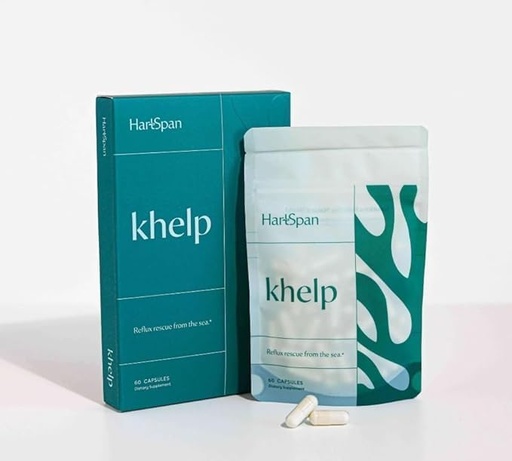 [BRSREGT6BMNAMFLJ] Khelp All-Natural Reflux Support – Premium Alginate Supplement | GERD, Heartburn, LPR & Acid Reflux | Drug-Free, Designed for Daily Use | No Dyes or Flavors | 60 Vegan Capsules