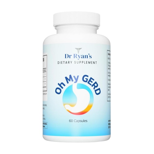 [BRSRAC3YCQFQOGTZ] Dr Ryan's - Oh My GERD - Digestive Support Capsules - Promotes Comfort for Occasional Heartburn, Indigestion & Acid Imbalance - Vegan, Gluten-Free, Sugar-Free - 60 Capsules