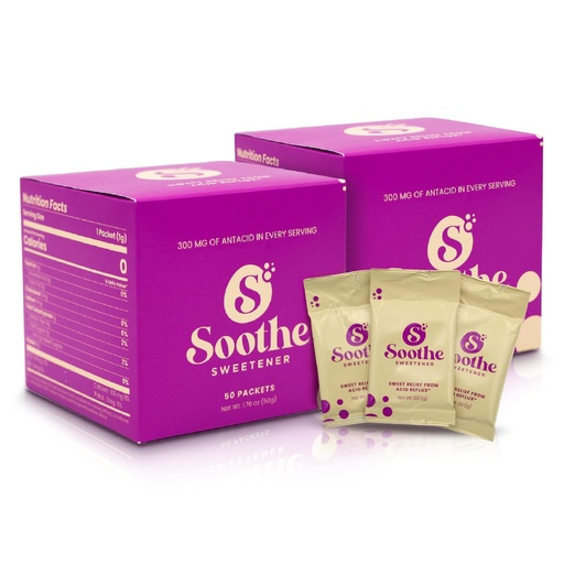 [BRSREYADBEBAIHTG] Sweet Soothe Natural Antacids for Acid Reflux – Calcium Carbonate, Soothing Drink Enhancer, Zero-Calorie Blend (100 Count)