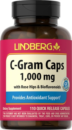 [BRSROBQCC4CBO33L] Piping Rock Vitamin C | 1000mg | 110 Capsules | with Bioflavonoids and Rose HIPS | Non-GMO, Gluten Free Supplement | by Lindberg