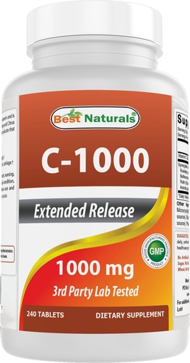 [BRSWIGQGAQMBWDY7] Best Naturals Vitamin C 1000 mg Tablets with Rose Hips, Berry 240 Count (Pack of 1)