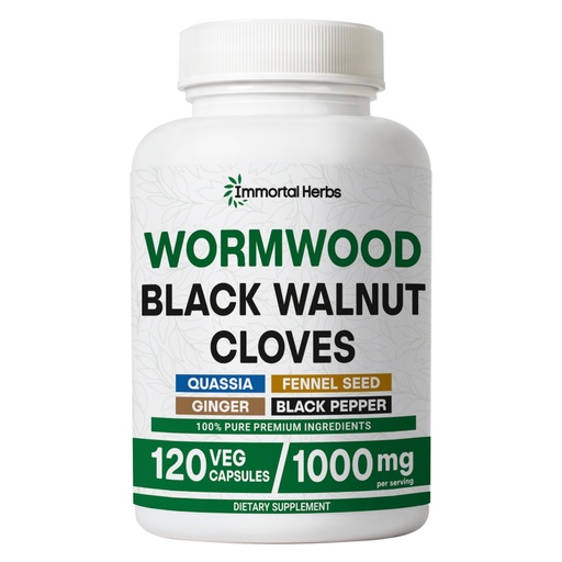 [BRSREGL5CUFA2HYZ] Wormwood Black Walnut Clove Cleanse Extract, 7-in-1 Complex, 120 Pills, Herbal Supplement for Adults, Vegan, Non-GMO & Gluten Free Sweet Wormwood Capsules