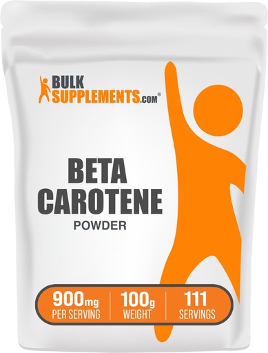 [BRSWKYQGA4DA2YI3] BulkSupplements.com Beta Carotene Powder - Beta Carotene Supplement, Vitamin A Supplement for Immune and Vision Support - Gluten Free, 900mg per Serving, 100g (3.5 oz) (Pack of 1)