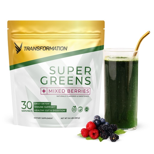 [BRSWYZDRDN7GE2Q6] Transformation Super Greens Superfood Green Juice Powder - Immune & Energy Support | Natural Ingredients | Detoxifying & Alkalizing Minerals - Spirulina, Chlorella, Wheatgrass, Spinach, Alfalfa
