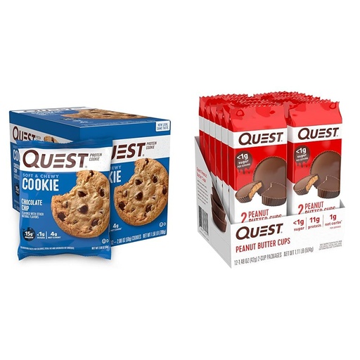 [BRSROAINOB6AECY4] Quest Nutrition Chocolate Chip Protein Cookie; Keto Friendly; High Protein; Low Carb; 12 Count & High Protein Low Carb