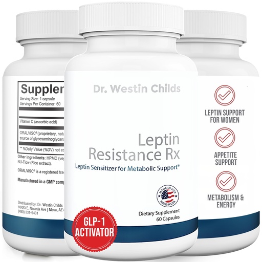 [BRSWYZABOYFGCYDG] Dr. Westin Childs | Leptin Resistance Rx – Natural Leptin Sensitizer Support Supplement for Women & Men, Thyroid, Metabolic Health, Vitality, Energy, Focus with Glycosaminoglycans, Vitamin C - 60 ct