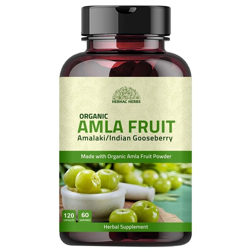 [BRSWYCQHDMNAEG3U] Amla Capsules (Phyllanthus Emblica) – Amalaki amla 120 Capsules | Natural Antioxidants Superfood | Herbal Supplement Made with Organic Amla Fruit Powder