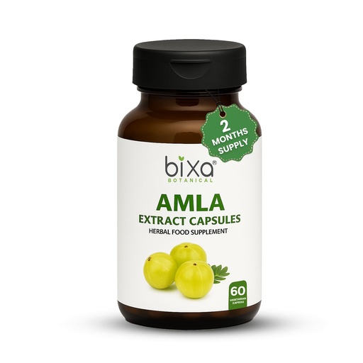 [BRSWKHY3ON6WM3LB] Amla Extract Capsule (Indian Gooseberry, Emblica officinalis) Ideal Vitamin C Supplement | Pure & Natural Super Food Supplement 450 MG Veg Capsules 60 Count (Pack of 1)