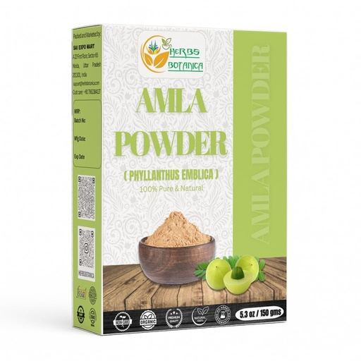 [BRSWYEI3BYIQGA3F] Herbs Botanica Natural Amla Powder (Indian Gooseberry, Amalaki), Pure Natural Fruit Powder with Vitamin C for Hair Growth & Immune Support, Emblica Officinalis, 5.3 oz / 150 gm