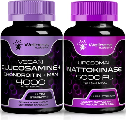 [BRSRAEIOB4CQICLV] WELLNESS LABSRX Glucosamine Chondroitin MSM | Nattokinase Capsules