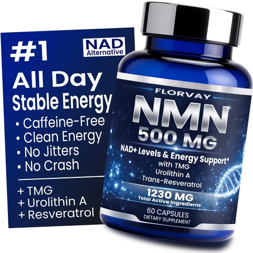 [BRSRGHT4BYBBUYA7] Clean Stable Energy NMN Supplement – No Crash or Jitters NAD+ Complex with Resveratrol, TMG & Urolithin A – Non-Stimulant Daily Energy Support for Women & Men – 60 Capsules