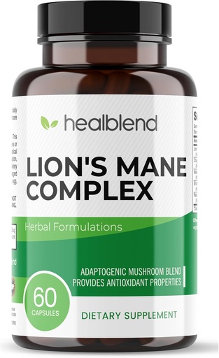 [BRSWYCQYDEPQAA3V] Mushroom Complex Extract with Lion's Mane Fruiting Body - 100% Natural and Effective Energy Pills - Brain, Focus Supplement, Stimulates Mood, and Creativity - 60 Immune Support Capsules