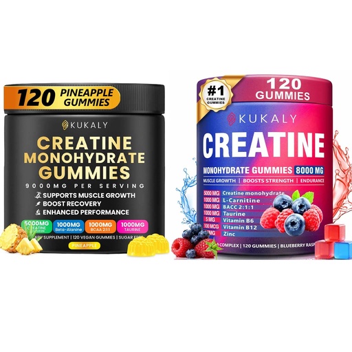[BRSRGBQYCAOWYA33] Creatine Monohydrate Gummies for Men & Women, 9000MG Creatine Gummies Sugar Free -BCAA 2:1, B12 B6 for Boost Strength, Focus & Endurance, Vegan, Non-GMO