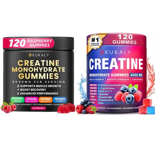 [BRSRGBQYCJ6QM3T3] Creatine Monohydrate Gummies for Men & Women, 9000MG Creatine Gummies Sugar Free -BCAA 2:1, B12 B6 for Boost Strength, Focus & Endurance, Vegan, Non-GMO