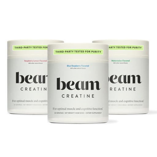 [BRSRECQDOR5AEYLG] Beam Creatine Flavor Bundle – Raspberry Lemon, Blue Raspberry & Watermelon – Micronized Creatine Monohydrate Powder for Muscle Strength, Growth, Power, Endurance & Recovery – Third-Party Tested