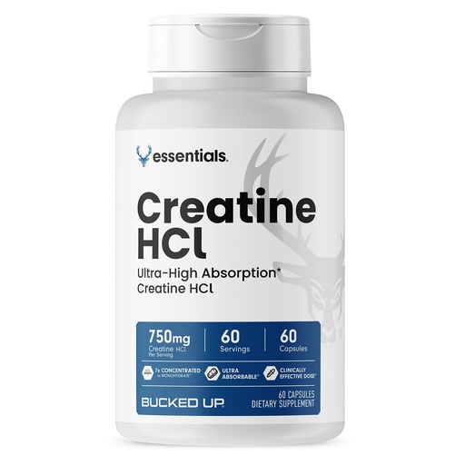 [BRSREZYPC56Q4CDH] Bucked Up - Creatine HCL, 750mg Serving - 60 Servings (60 Capsules)