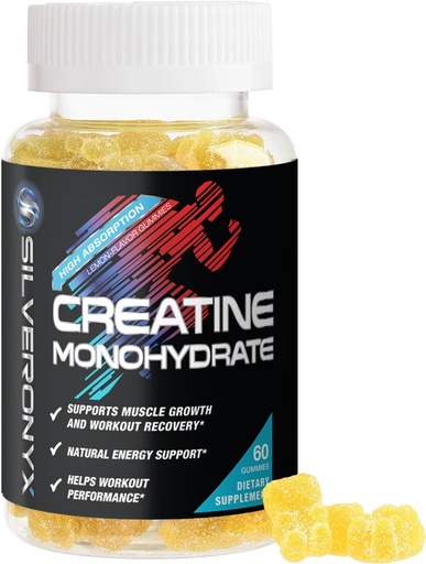 [BRSRAHA7OV5QGCY6] Creatine Gummies - 1000 MG (1g) Creatine Monohydrate per Gummy - Best Micronized, Sugar Free Creatine Chewable for Men & Women - Supports Lean Muscle, Strength, Energy & Endurance - 60 Lemon Gummies