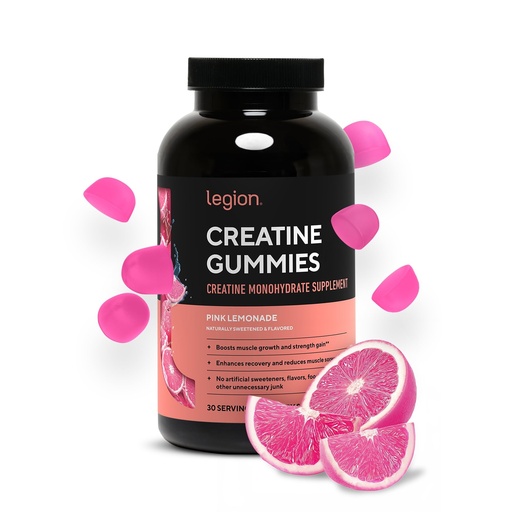[BRSREGIKOF4GEE3V] LEGION Creatine Monohydrate Gummies for Men & Women - Clean Creatine Chewables for Muscle Gain, Improving Endurance & Post Workout Recovery - Creatine Supplement for Maximum Absorption (Pink Lemonade)