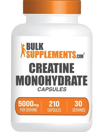 [BRSRM2YBCQDWYCQU] BulkSupplements.com Creatine Monohydrate Capsules - Micronized Creatine Monohydrate, Sports Nutrition - 7 Capsules per Serving, 5000mg, Gluten Free, 210 Count (Pack of 1)