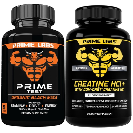 [BRSRAAIFC4MAA23U] Prime Labs Organic Black Maca Capsules (60 ct) + Creatine HCl Capsules (60 ct)