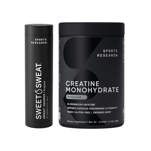 [BRSROALRAEPAG2TZ] Sports Research® Exercise Performance & Recovery Pack - Creatine Monohydrate (1.1lb) and Original Workout Enhancer Roll-On Gel Stick (6.4oz)