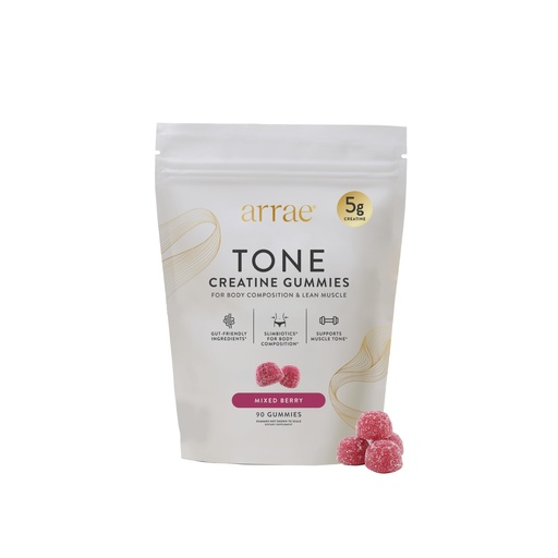 [BRSRACTYCENQGCTU] Arrae Tone Gummies – Creatine Monohydrate 5g for Women – Support Lean Muscle, Strength & Recovery – Hormone-Friendly Muscle Toning Supplement – Mixed Berry Flavor – 90 Count
