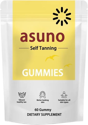 [BRSRGBQHDMNQE3TD] Asuno Daily Tanning Gummies, 60 Count