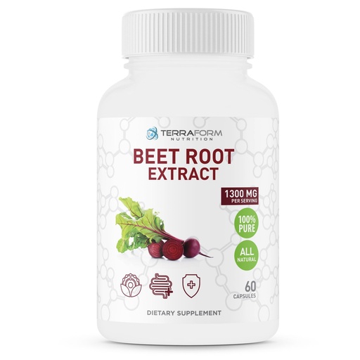 [BRSWY2Q7BEFGO333] Red Beetroot Extract 1300mg per Serving – Powdered Beetroot Supplement - 60 Capsules - 1 Month – Vegan Friendly - Made in USA