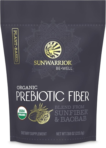 [BRSROHQPOZ7GKDTG] Sunwarrior Fiber Supplement Prebiotic Organic | Vegan Fiber Supplement Plant-Powered Gut Health Booster with Pure Ingredients for Digestive Harmony | Vegan & Non-GMO | 8oz Pouch (30 SRV) Be Well