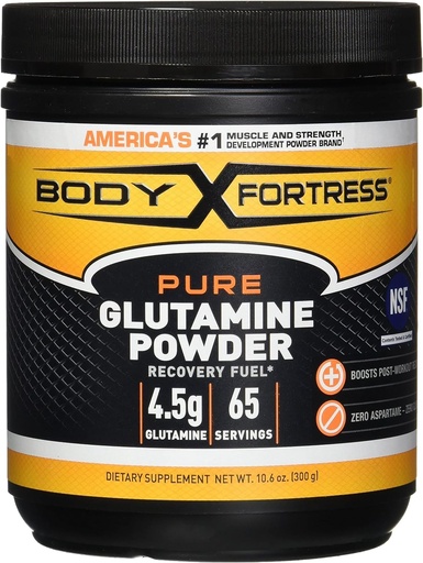 [BRSWIYYBBIORWFYV] Body Fortress 100% Pure Glutamine Powder, 300g Jar (1ct), Nutrient Replenishment Powder for Post-Workout Recovery Glutamine Supplement